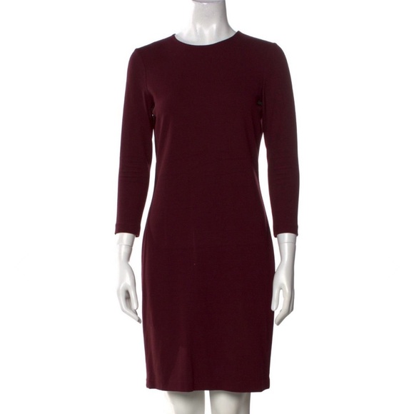 Vince | Dresses | Vince Burgundy Stretch Knit Sheath Dress M Minimalist Classic Work Chic Timeless